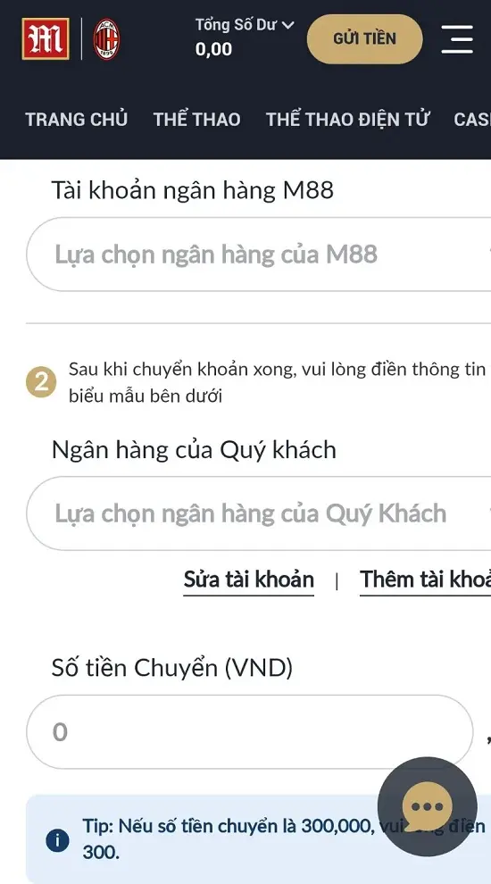 cung cấp nội dung giao dịch M88